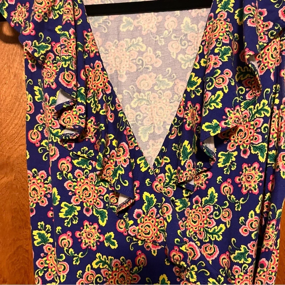 Boden Saskia Medallion Print Ruffle Knit Maxi Dress. Size 8.